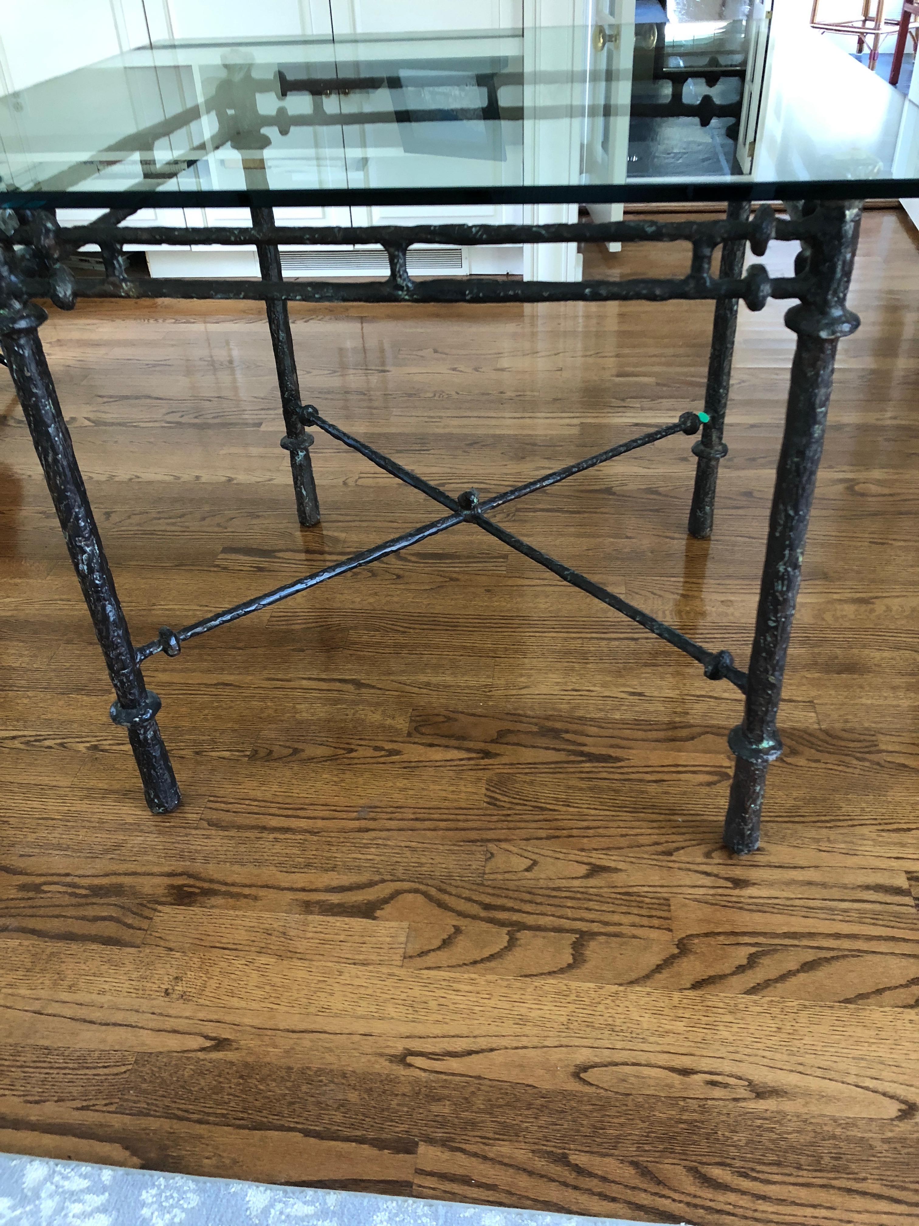 Wonderful Cast Aluminum Giacometti Style Table In Excellent Condition In Hopewell, NJ
