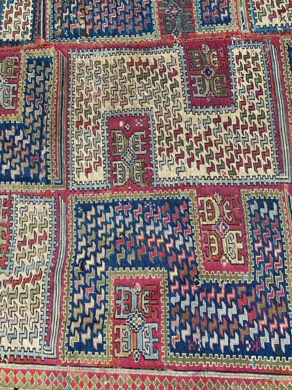Wonderful Caucasian Verneh Embroidered Kilim For Sale 3