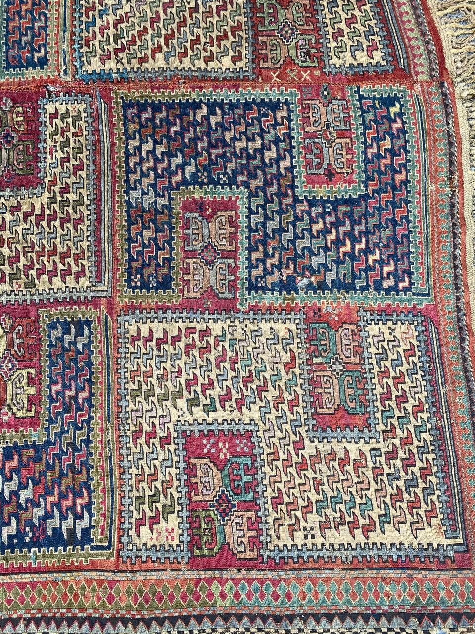 Wonderful Caucasian Verneh Embroidered Kilim For Sale 4