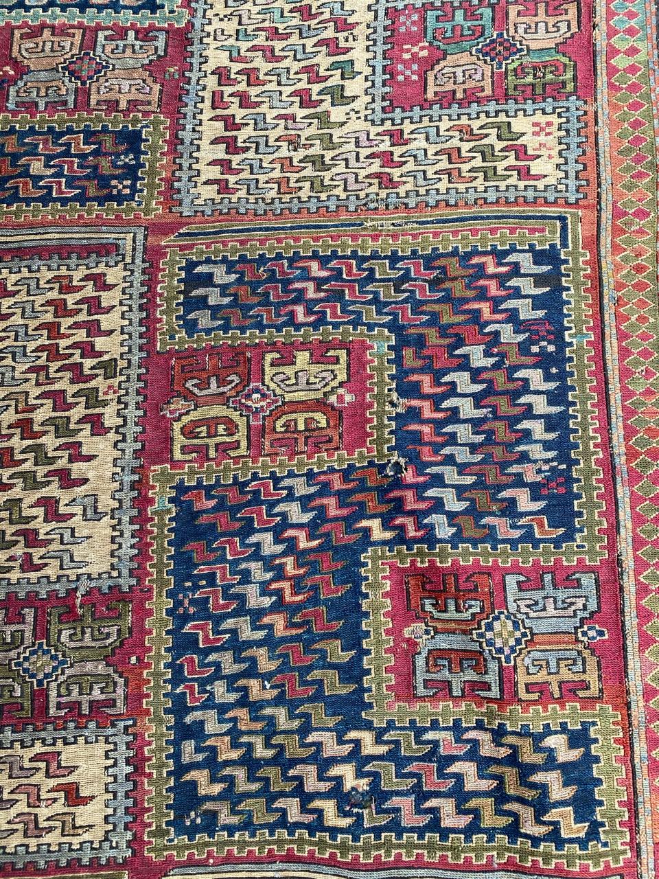 Wonderful Caucasian Verneh Embroidered Kilim For Sale 5