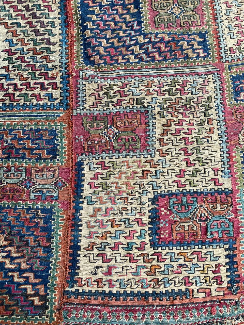 Wonderful Caucasian Verneh Embroidered Kilim For Sale 7