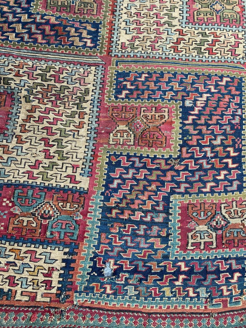 Wonderful Caucasian Verneh Embroidered Kilim For Sale 8