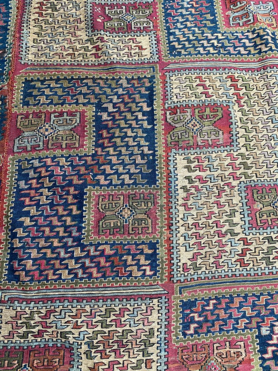 Wonderful Caucasian Verneh Embroidered Kilim For Sale 9