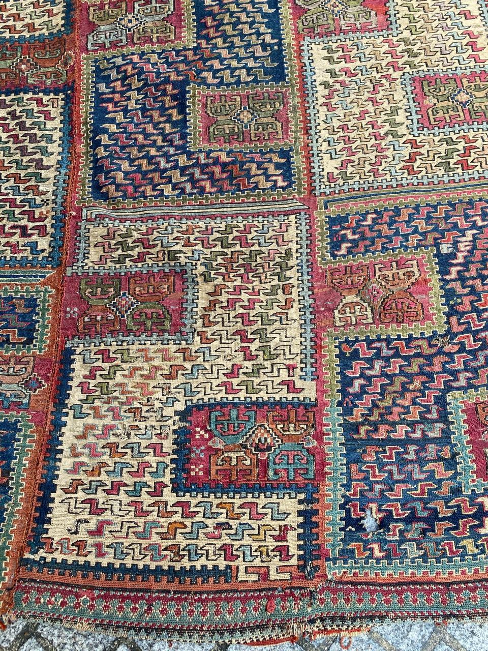 Wonderful Caucasian Verneh Embroidered Kilim For Sale 10