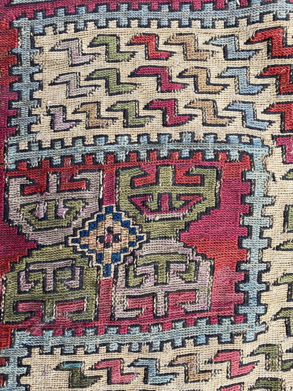Kazak Wonderful Caucasian Verneh Embroidered Kilim For Sale