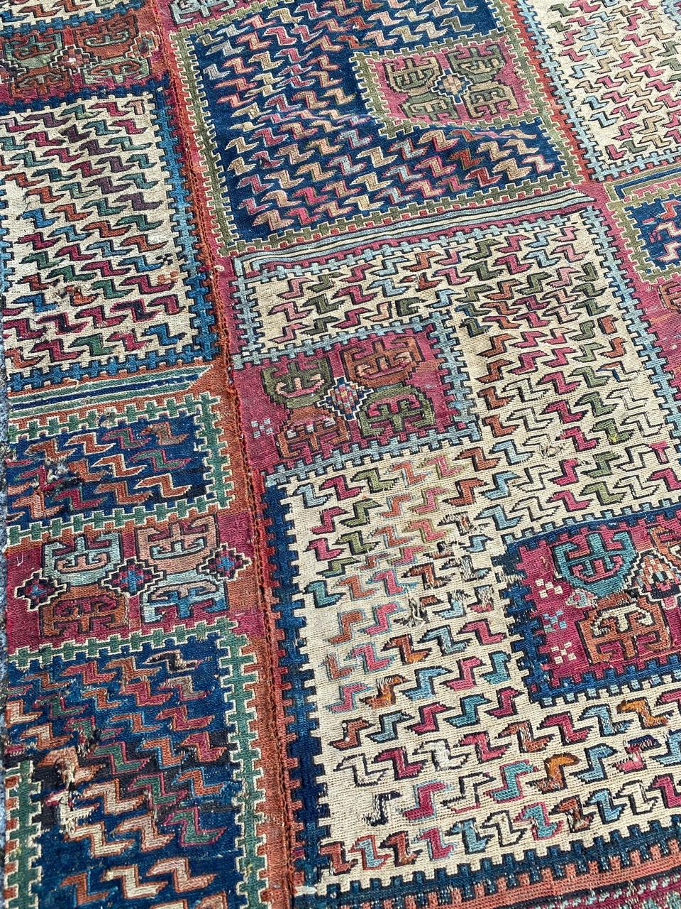 20th Century Wonderful Caucasian Verneh Embroidered Kilim For Sale