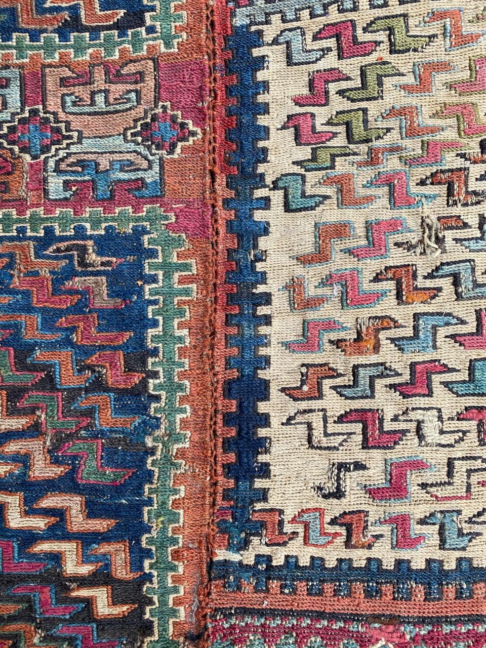Wool Wonderful Caucasian Verneh Embroidered Kilim For Sale