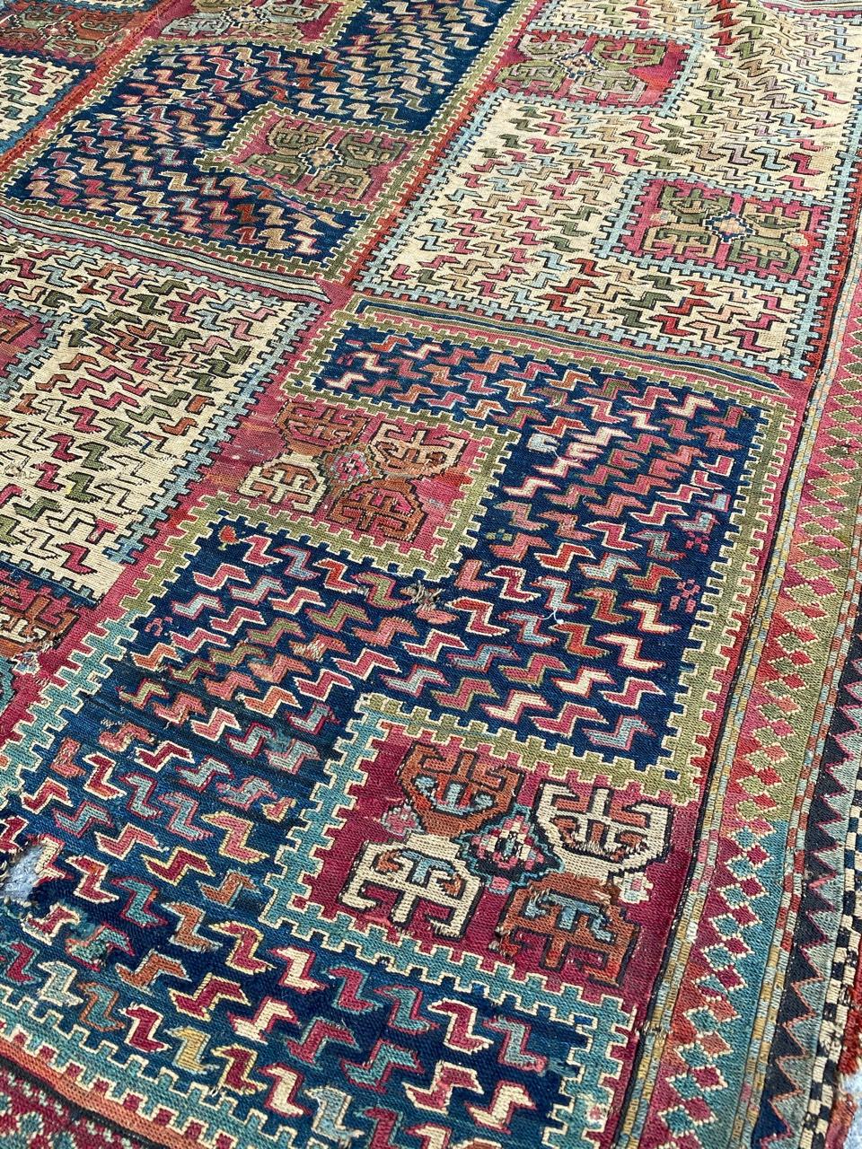 Wonderful Caucasian Verneh Embroidered Kilim For Sale 1