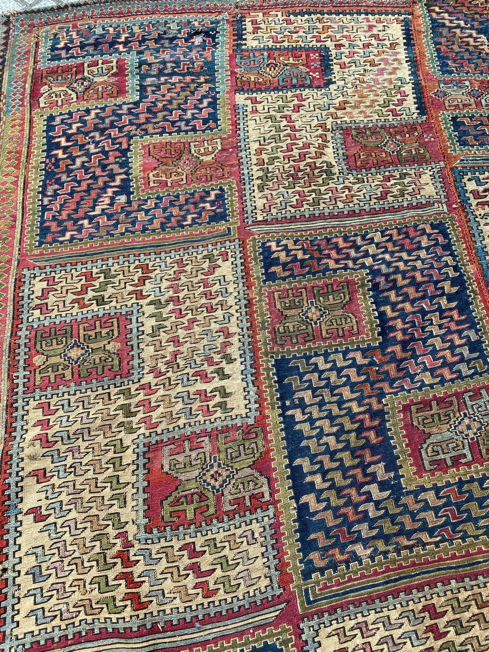 Wonderful Caucasian Verneh Embroidered Kilim For Sale 2