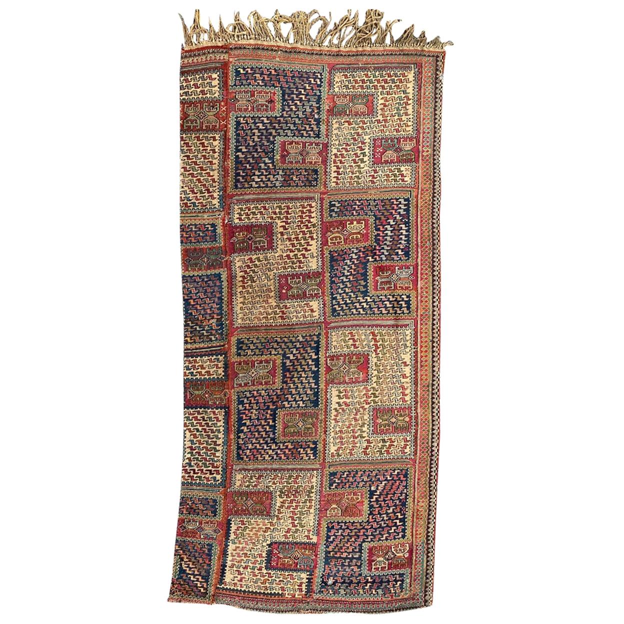 Wonderful Caucasian Verneh Embroidered Kilim For Sale
