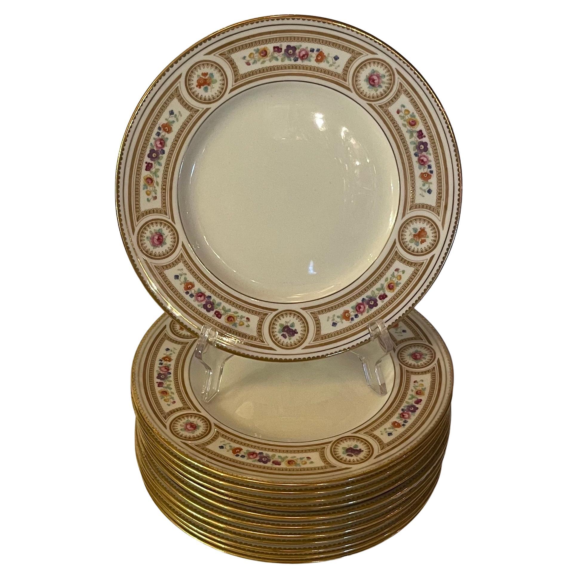 Wonderful Cauldon England Tiffany & Co New York Porcelain Lunch Dessert Plates For Sale