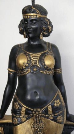 Wonderful Ceramic Table Lamp of an Egyptian Female