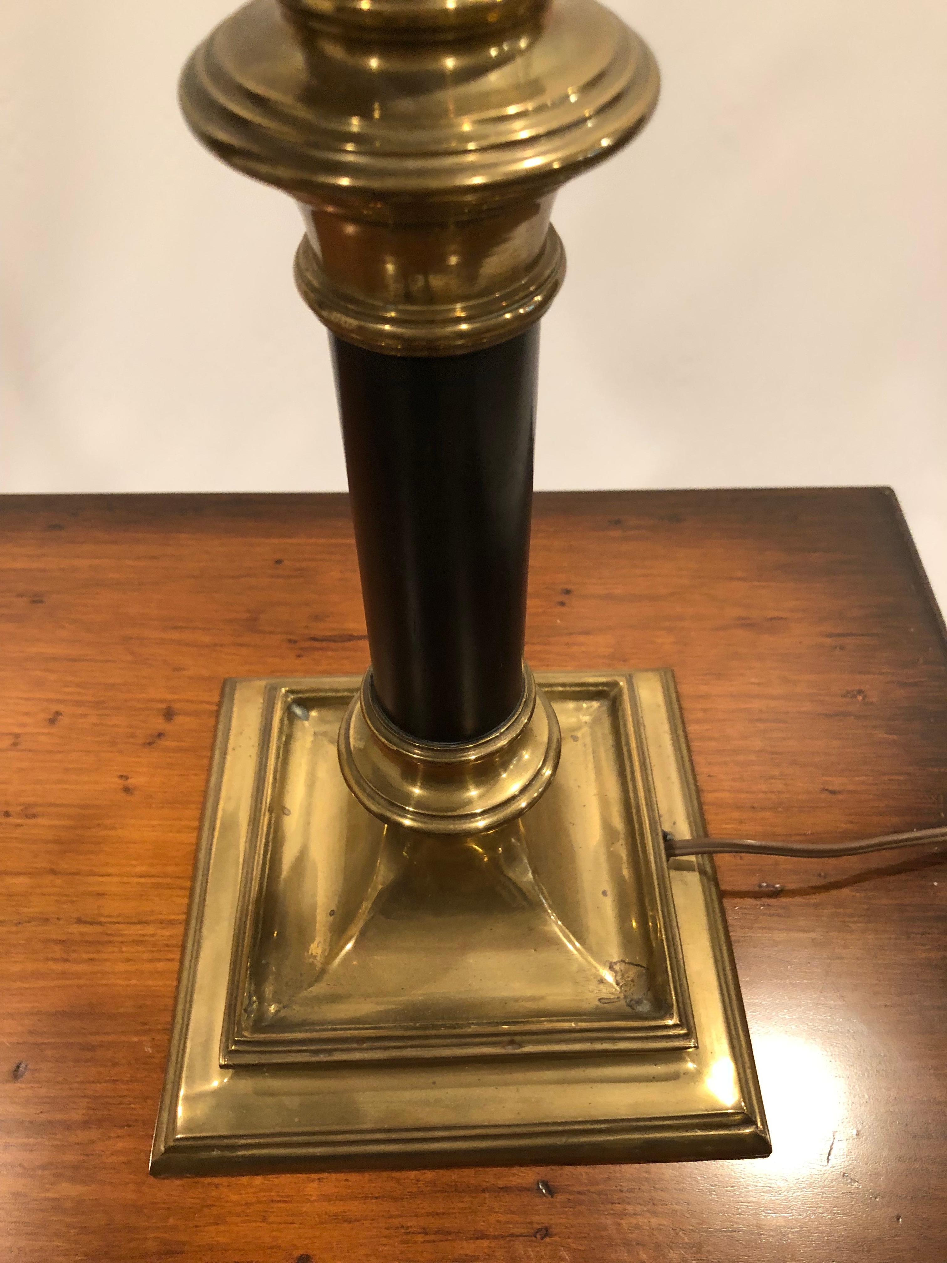American Wonderful Character Rich Brass & Painted Metal Chapman Desk or Table Lamp For Sale