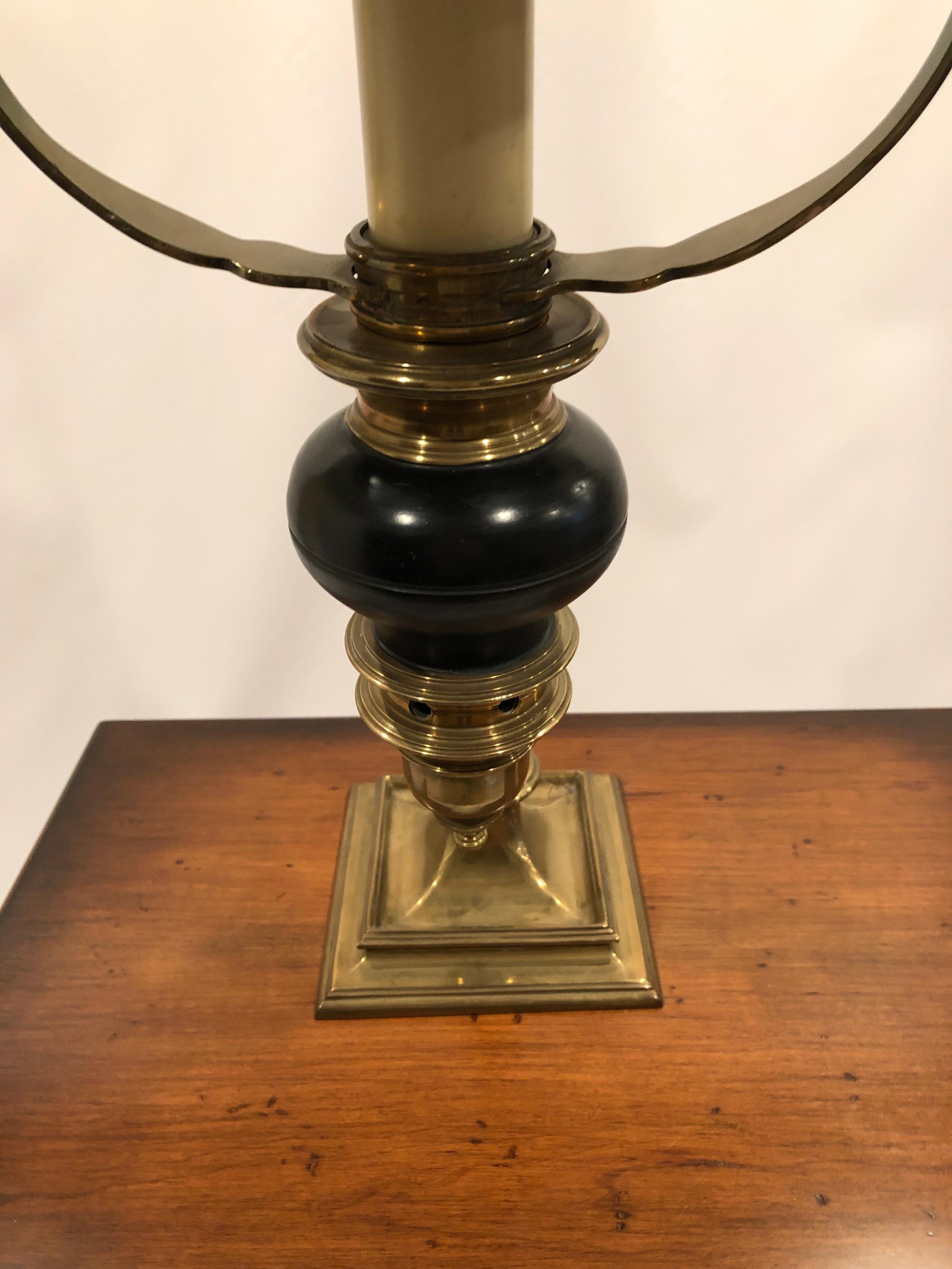 Wonderful Character Rich Brass & Painted Metal Chapman Desk or Table Lamp For Sale 1