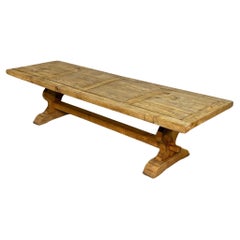 Wonderful Character Solid Oak Huge French Farmhouse Dining Table