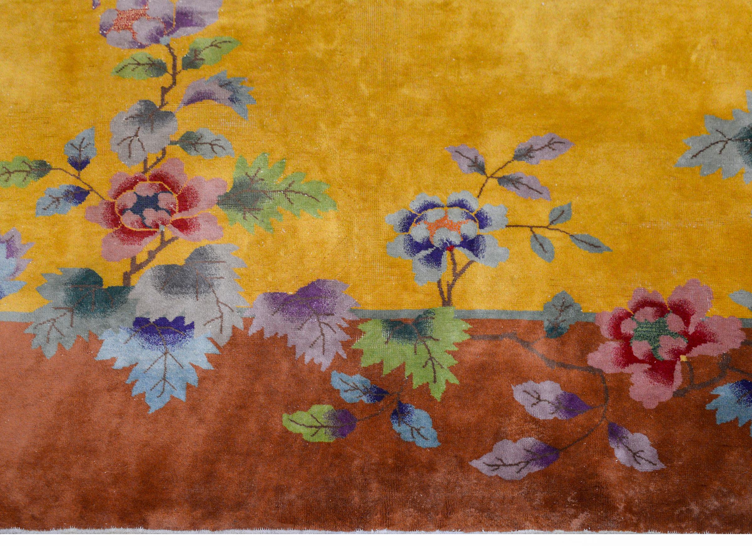 Wunderschöner chinesischer Art-Déco-Teppich (Frühes 20. Jahrhundert) im Angebot