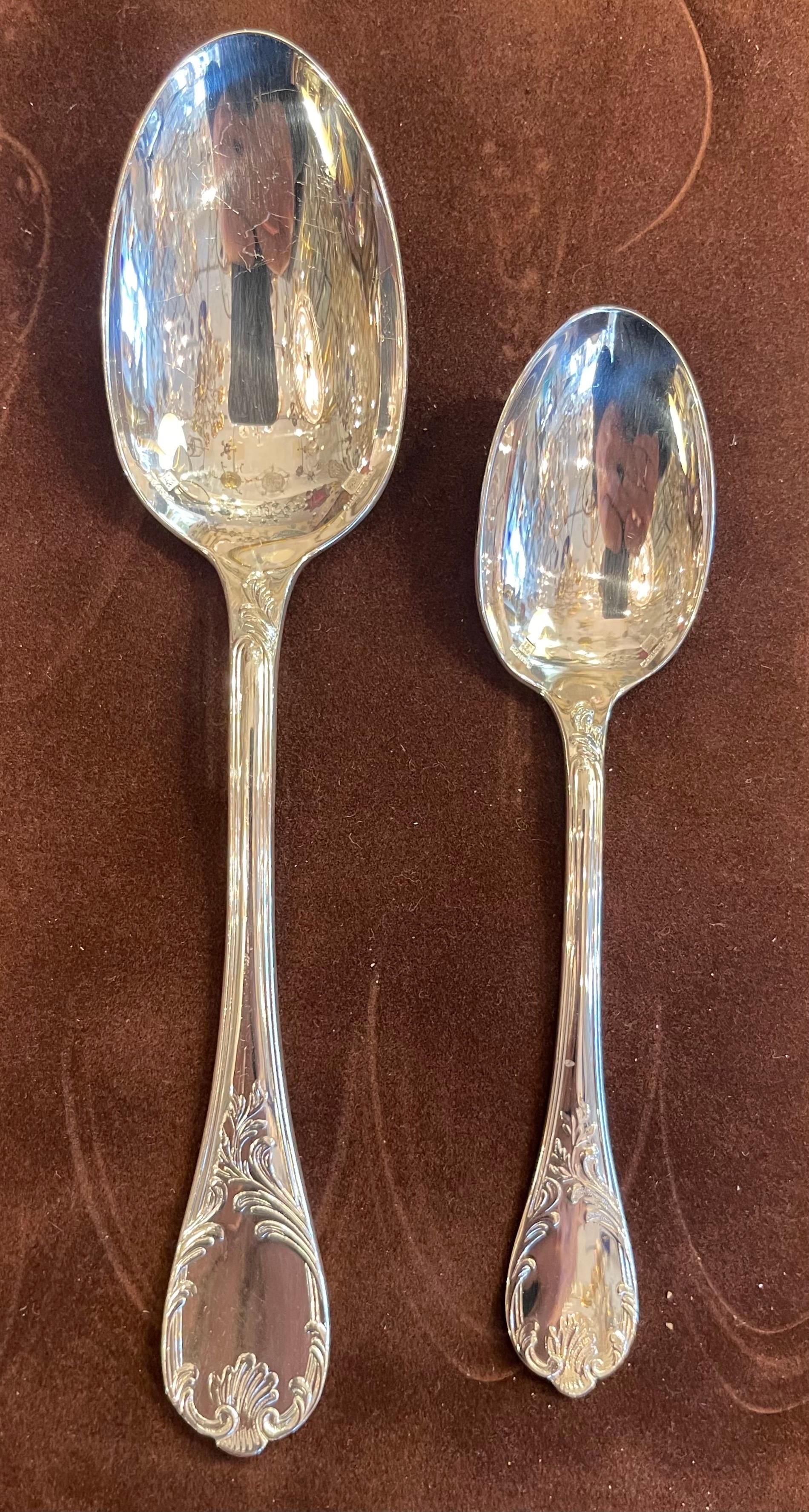 Silver Plate Wonderful Christofle Marly Five Piece Place Setting Silverplate 7 Serving Pieces