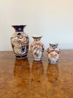 Wonderful collection of five small antique Japanese imari vases