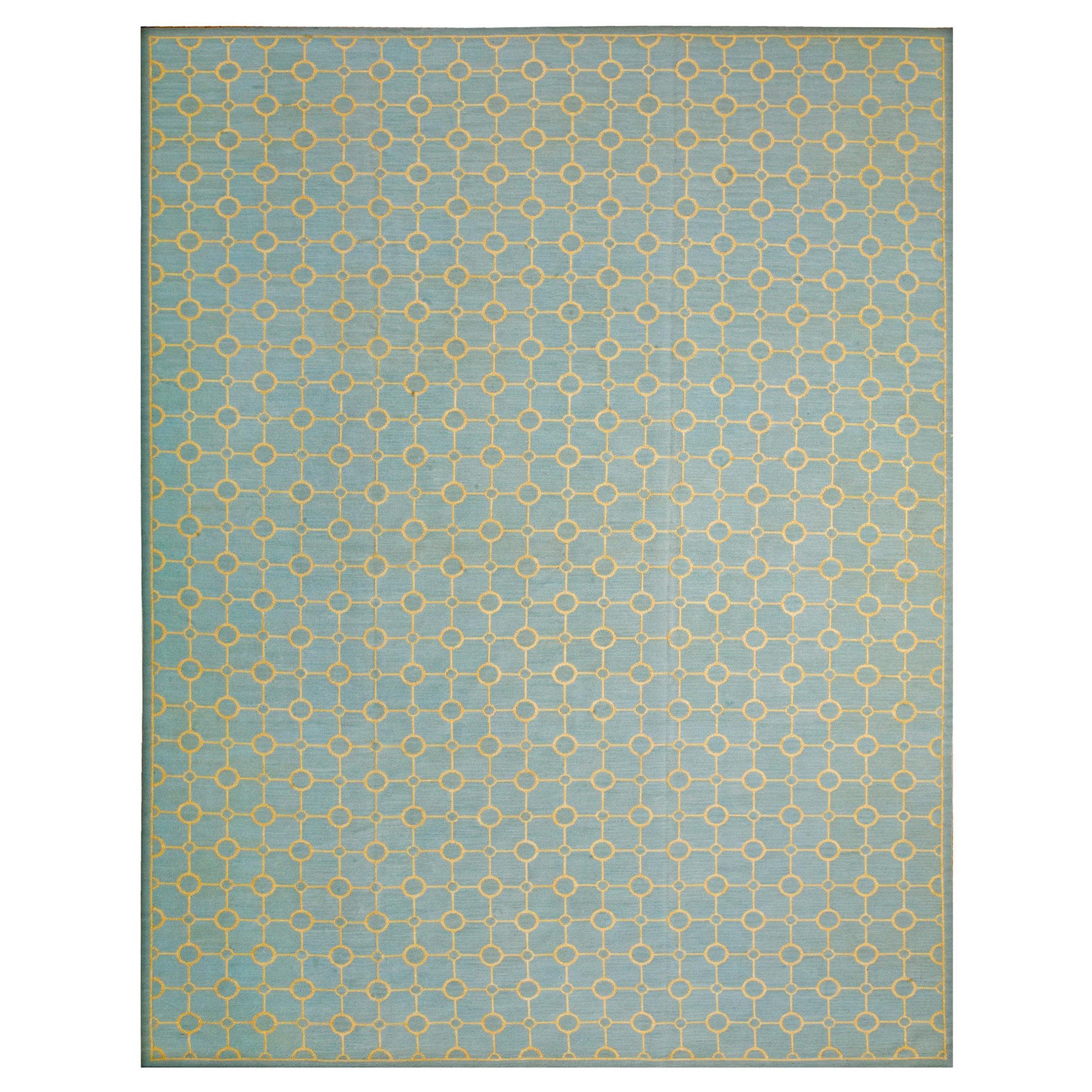 Wonderful Contemporaneity Handwoven Needlepoint FlatWeave Rug Silk Highlight