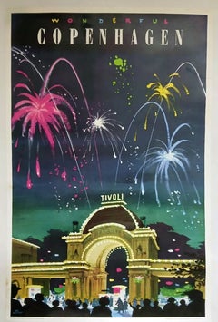 Wonderful Copenhagen - Tivoli Original Poster by Des Asmussen, 1958
