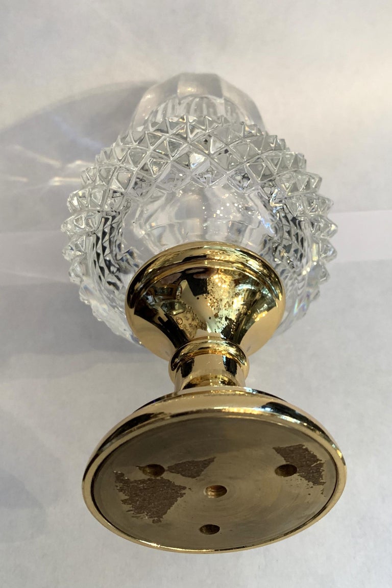 Wonderful Crystal Acorn Cut Faceted Glass Brass Banister Newel Post Finial at 1stDibs glass