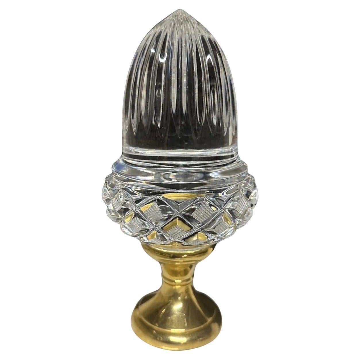 Wonderful Crystal Acorn Cut Faceted Glass Brass Banister Newel Post Finial