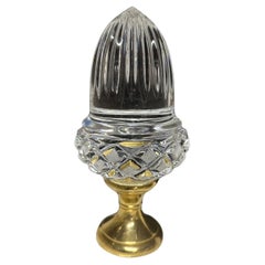 Wonderful Crystal Acorn Cut Faceted Glass Brass Banister Newel Post Finial