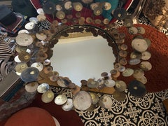 Wonderful Curtis Jere Brass Raindrops Mirror Mid-Century Modern