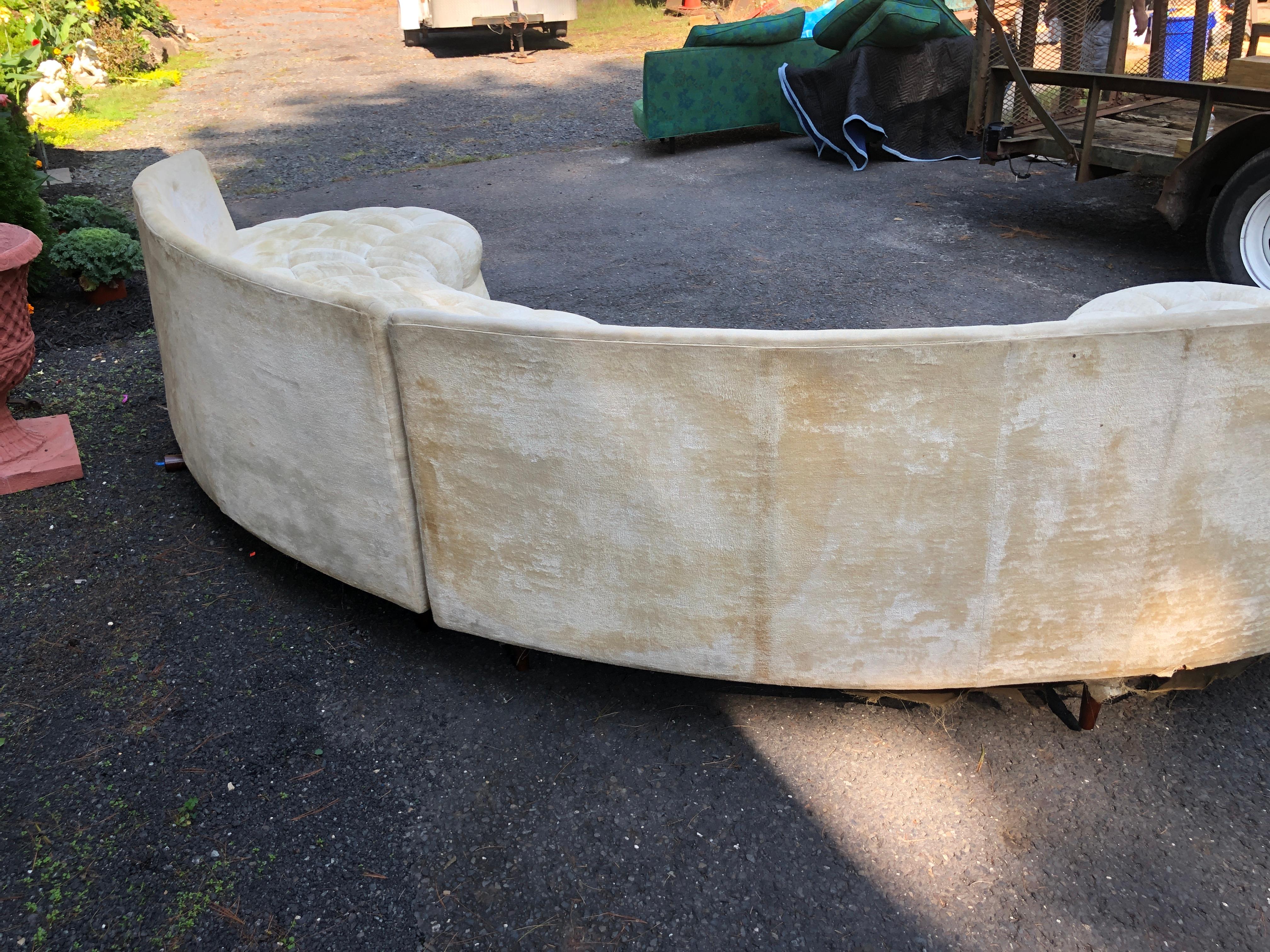 Wonderful Curved Serpentine Two-Piece Adrian Pearsall Style Sectional Sofa For Sale 1