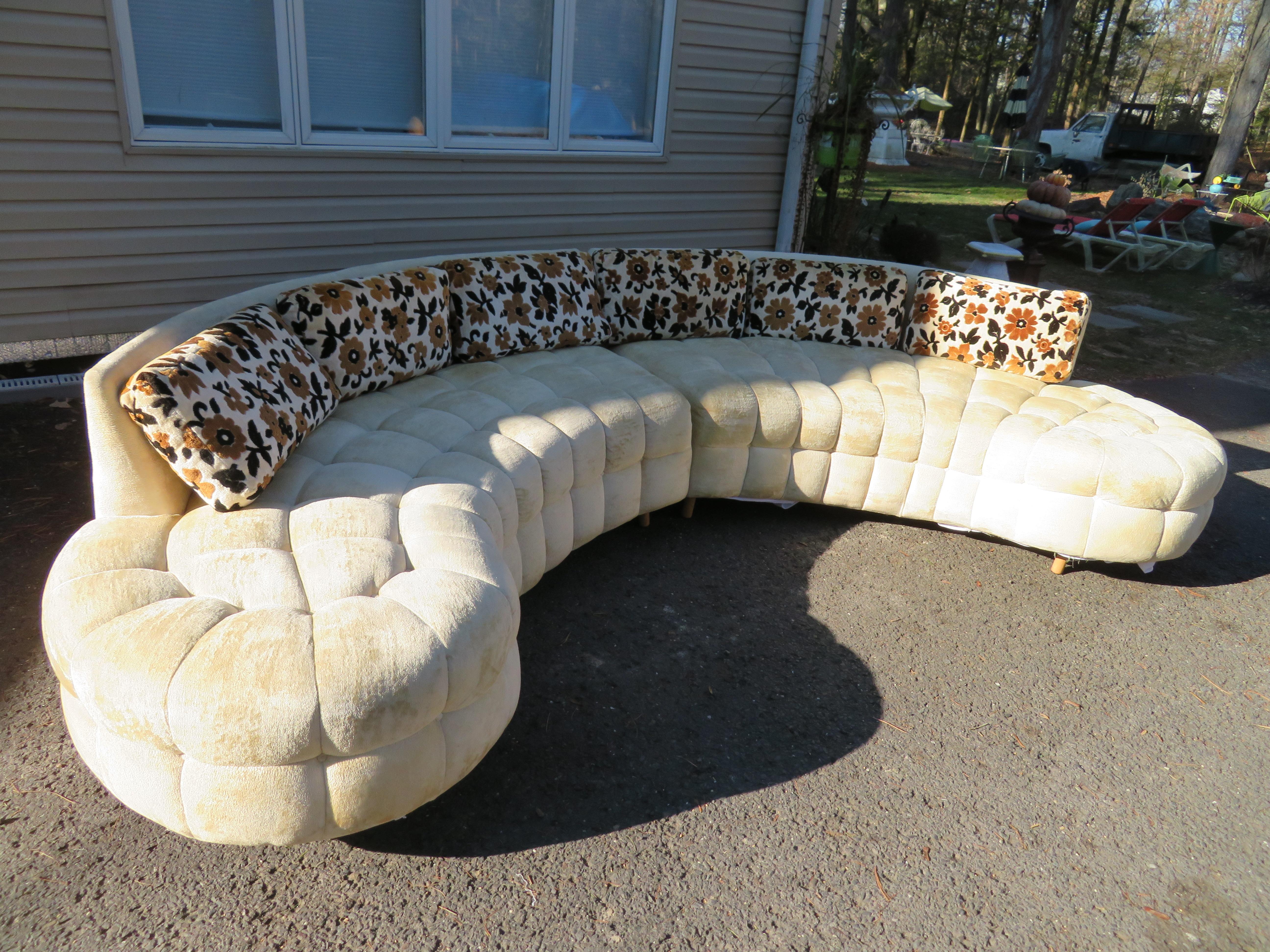 Wonderful Curved Serpentine Two-Piece Adrian Pearsall Style Sectional Sofa 2