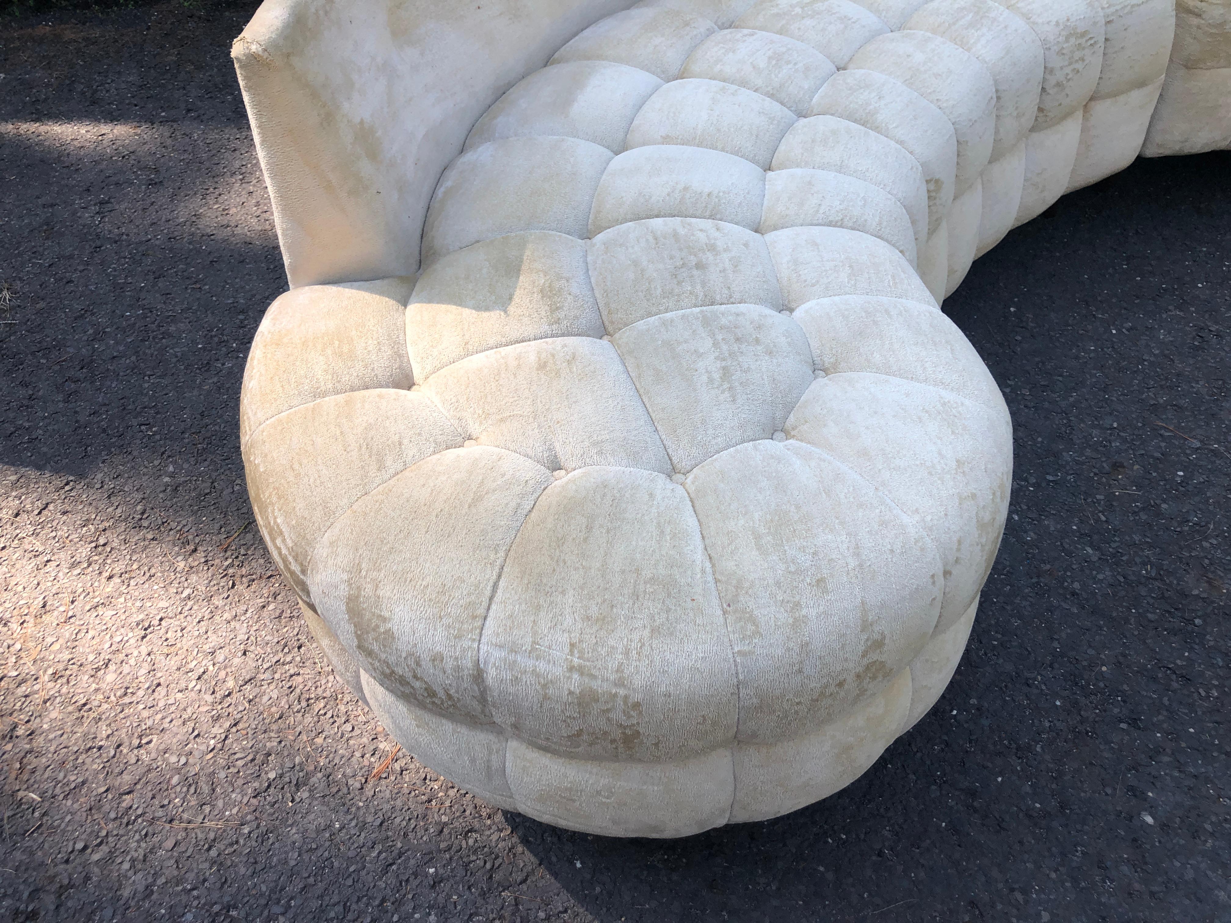 Milieu du XXe siècle Magnifique canapé sectionnel incurvé deux pièces de style Adrian Pearsall en vente