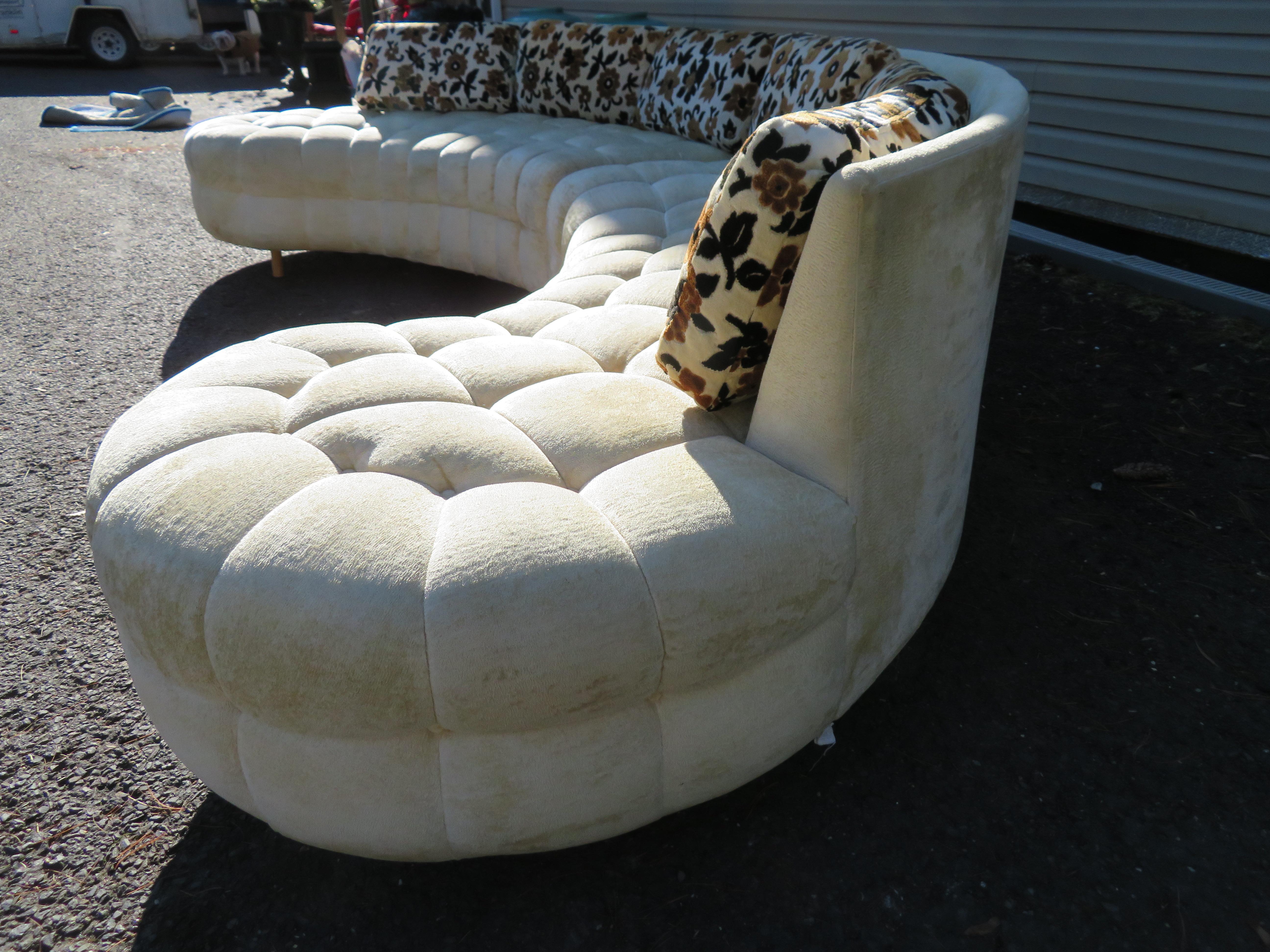 Wonderful Curved Serpentine Two-Piece Adrian Pearsall Style Sectional Sofa In Good Condition In Pemberton, NJ