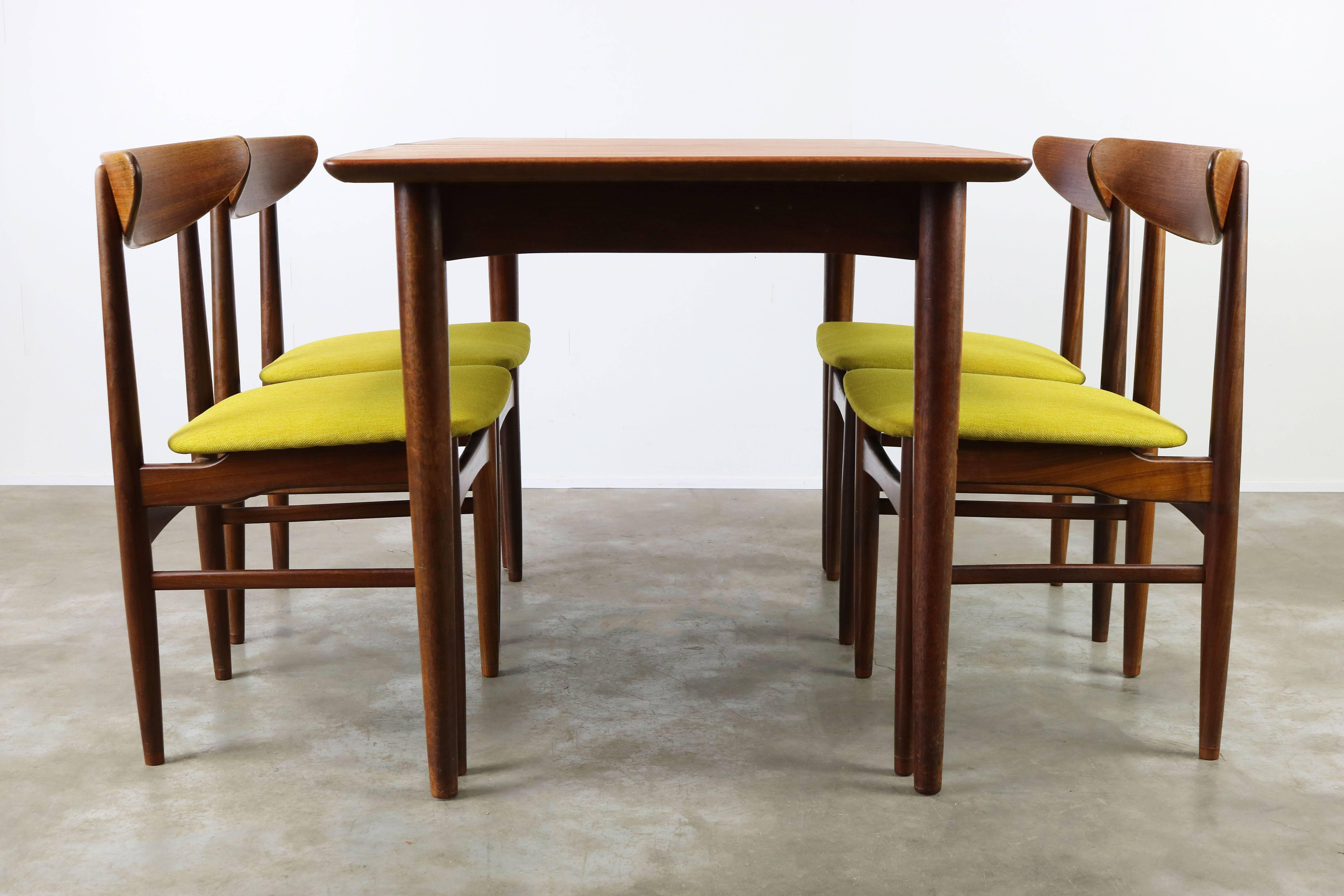 Fabric Wonderful Danish Design Dining Room Set Designed by Dyrlund in Teak 1950s