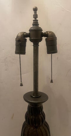 Maravillosa lámpara Daum Nancy France Beaux Arts Katona Art Deco Art Glass Bronce