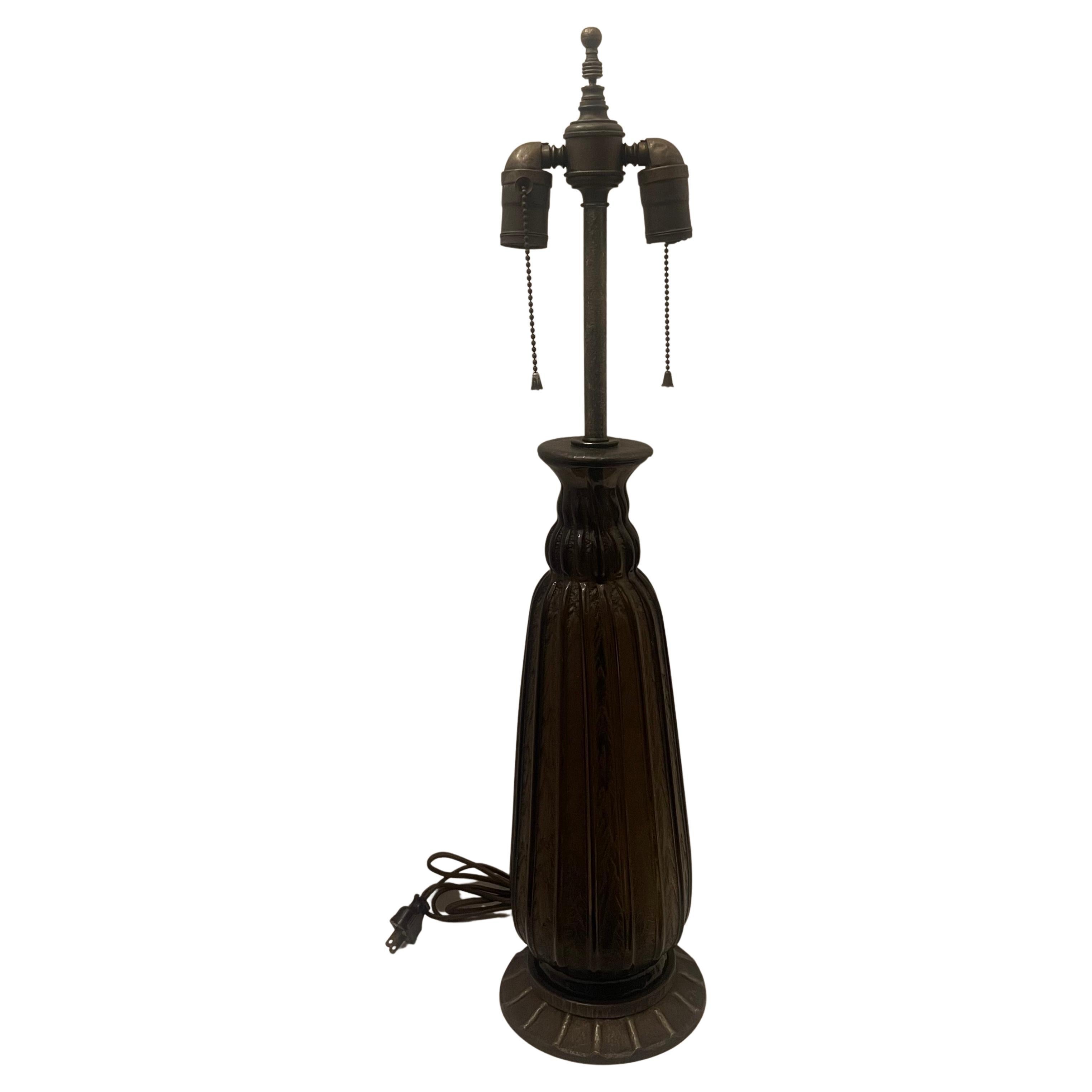 Wunderschöne Daum Nancy France Beaux Arts Katona Art Deco-Kunstglas-Lampe im Angebot