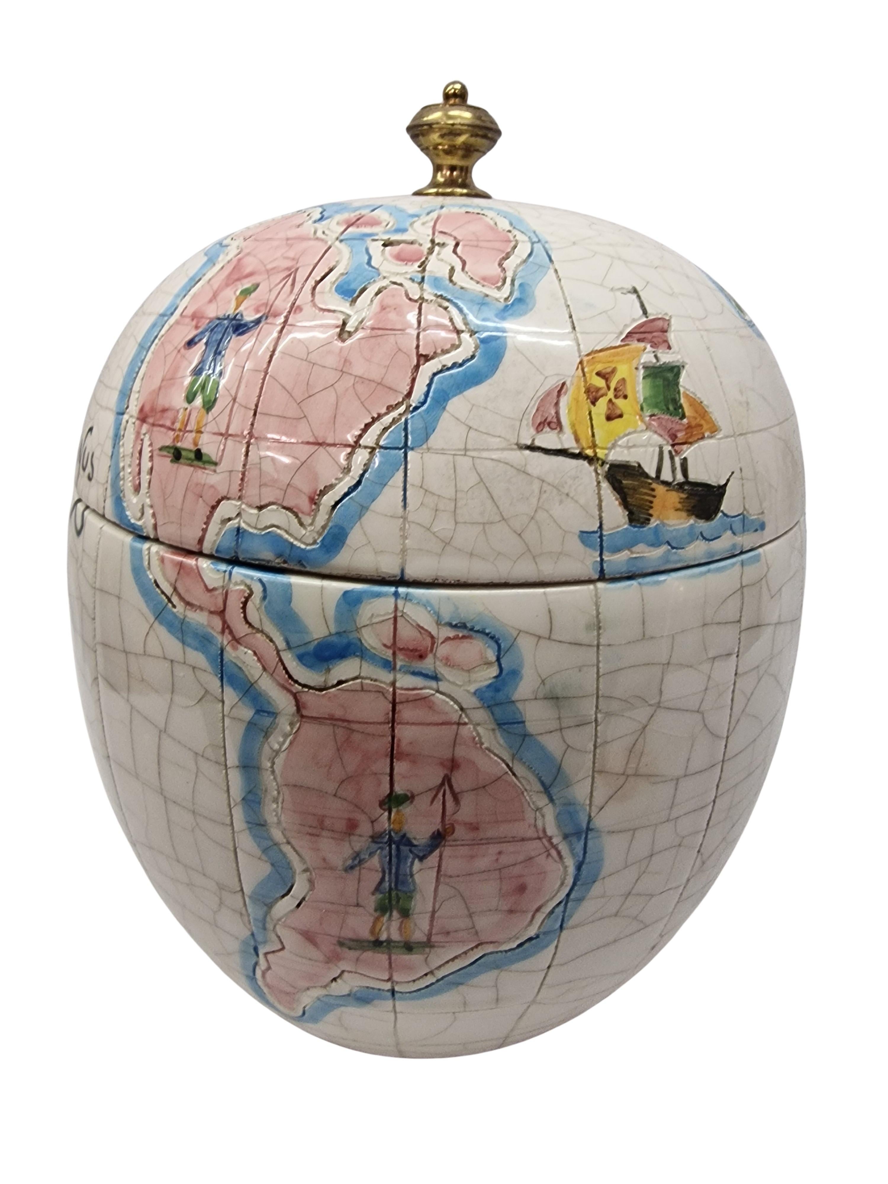 Merveilleux globe au design rare comme seau à glace réfrigérant, Ugo Zaccagnini, années 1940, Italie en vente 5