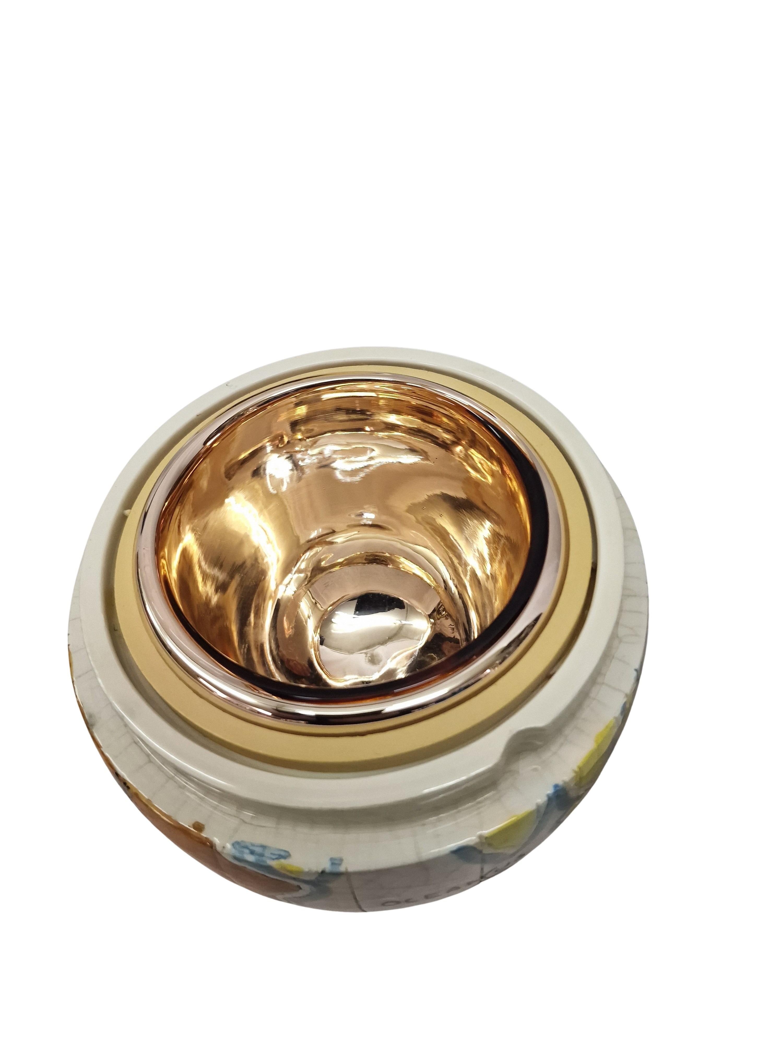 Milieu du XXe siècle Merveilleux globe au design rare comme seau à glace réfrigérant, Ugo Zaccagnini, années 1940, Italie en vente