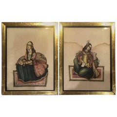Wonderful Drawings, 19th Century Qajar Ladies, Iran