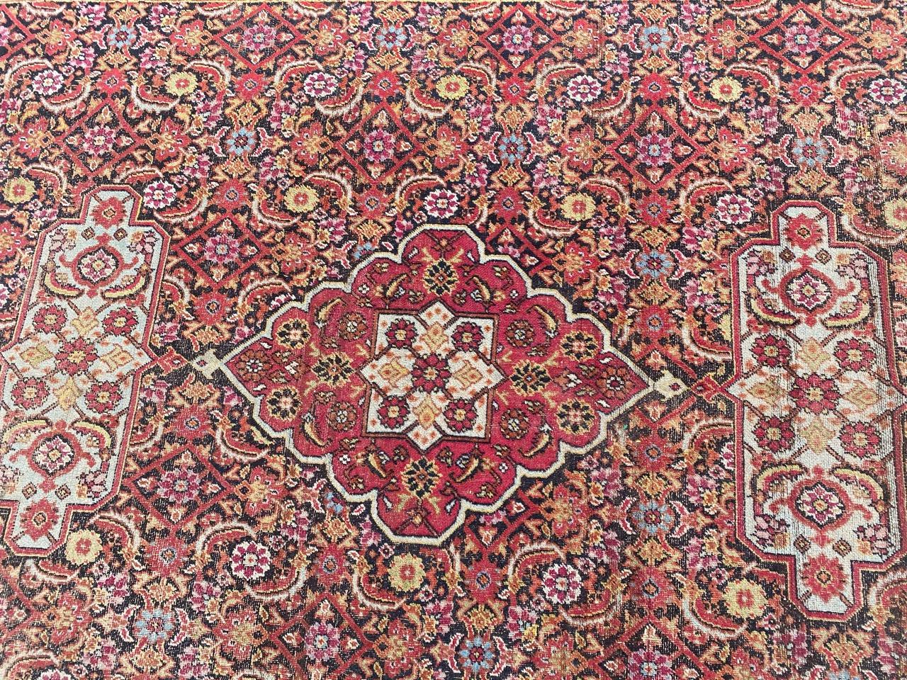 Very beautiful and old Dorokhsh khorassan rug with a nice and decorative design And beautiful natural colors, entirely hand knotted with wool velvet on cotton foundation.

✨✨✨
