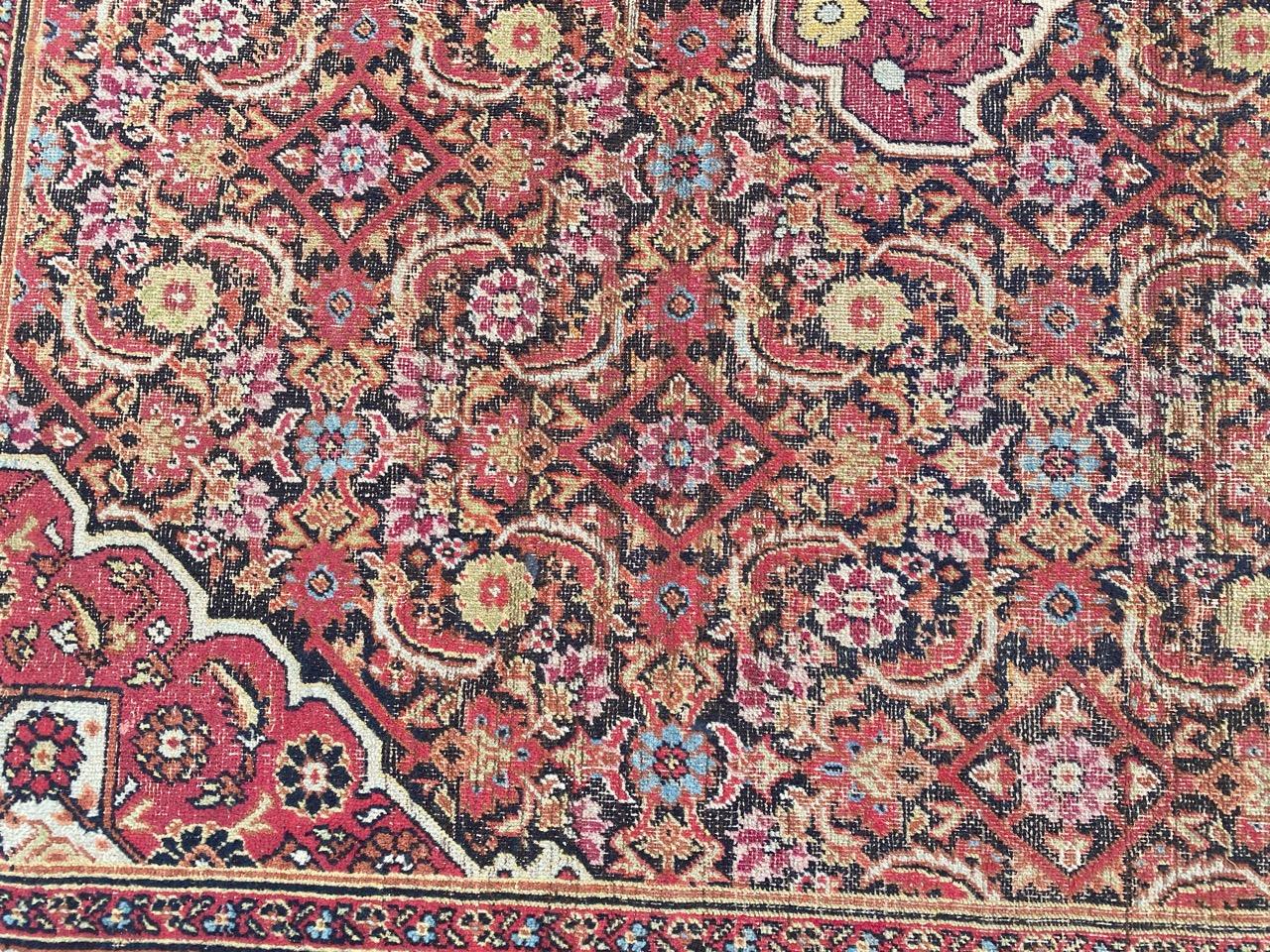 Hand-Knotted Bobyrug’s Wonderful Early 19th Century Antique Khorassan Rug For Sale