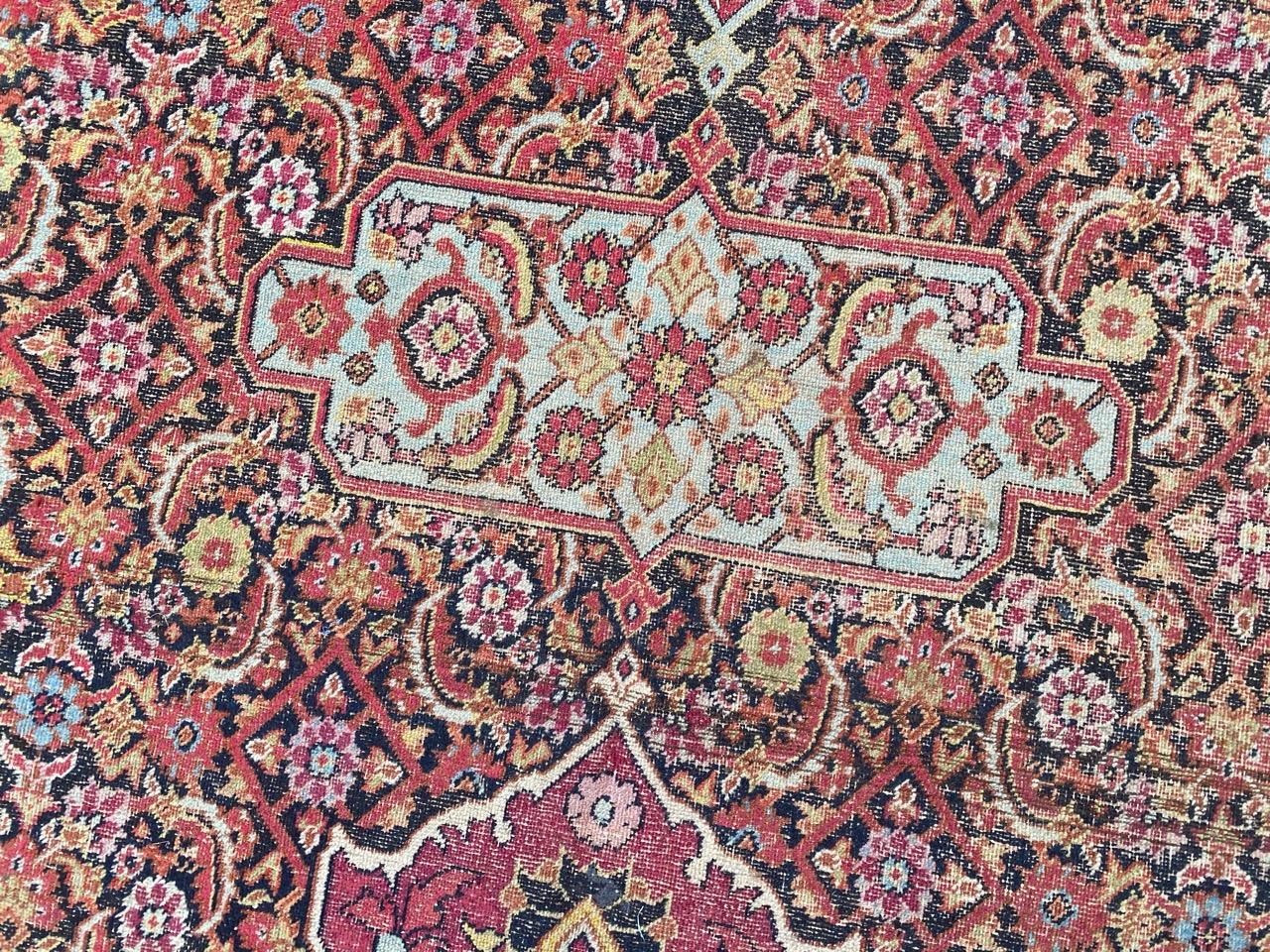 Bobyrug’s Wonderful Early 19th Century Antique Khorassan Rug In Fair Condition For Sale In Saint Ouen, FR