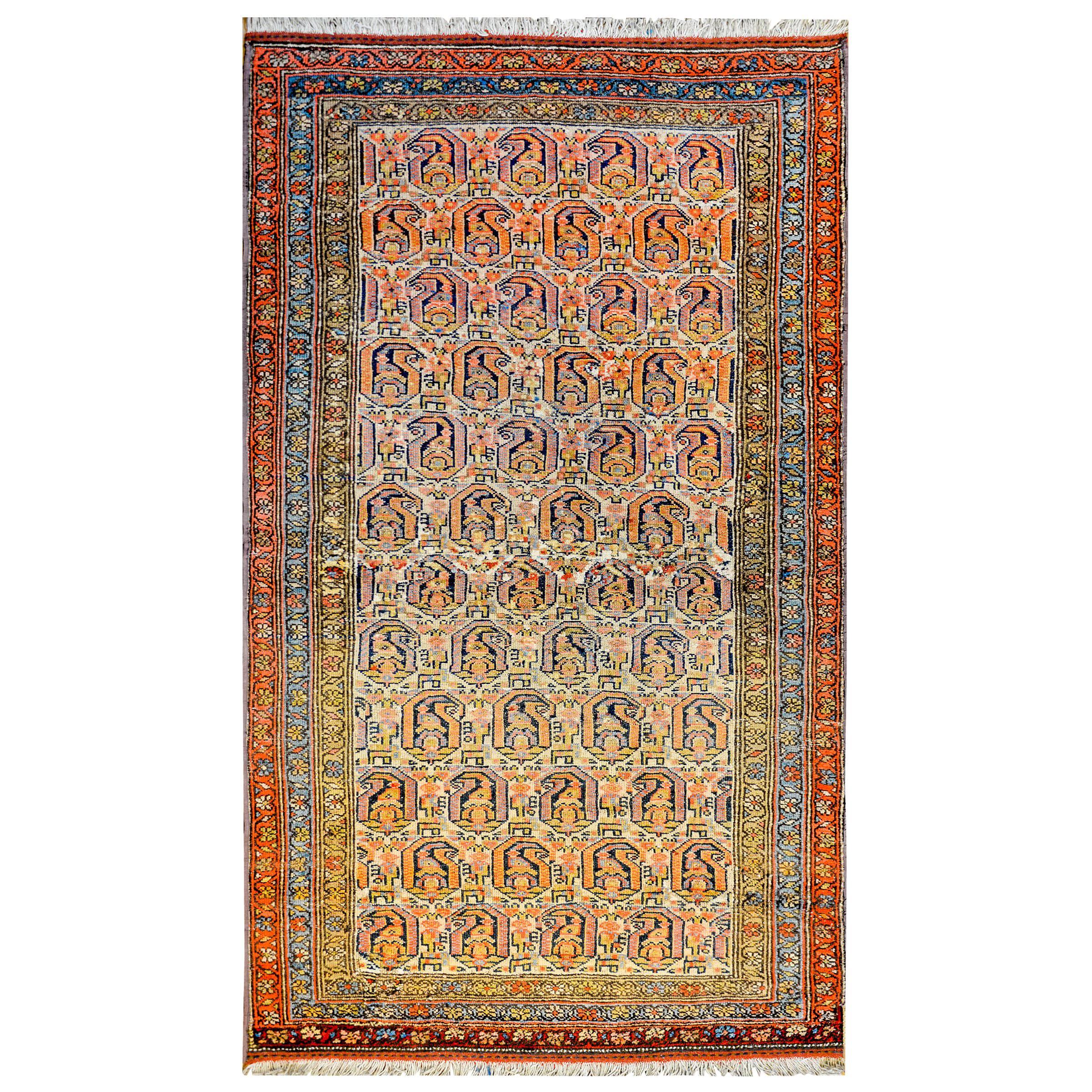 Maravillosa alfombra Bibikibad de principios del siglo XX