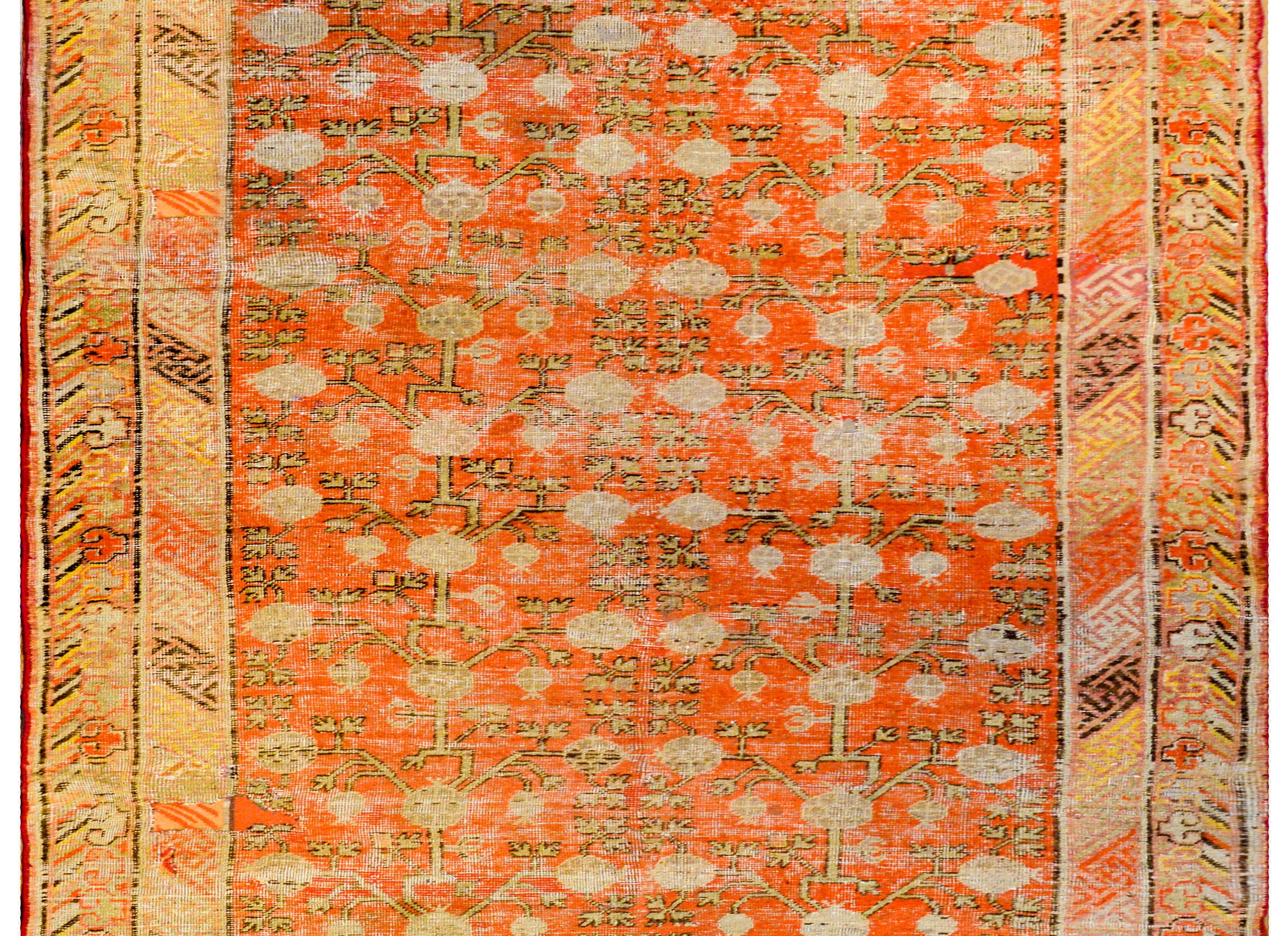 East Turkestani Wonderful Early 20th Century Central Asian Khotan Rug For Sale