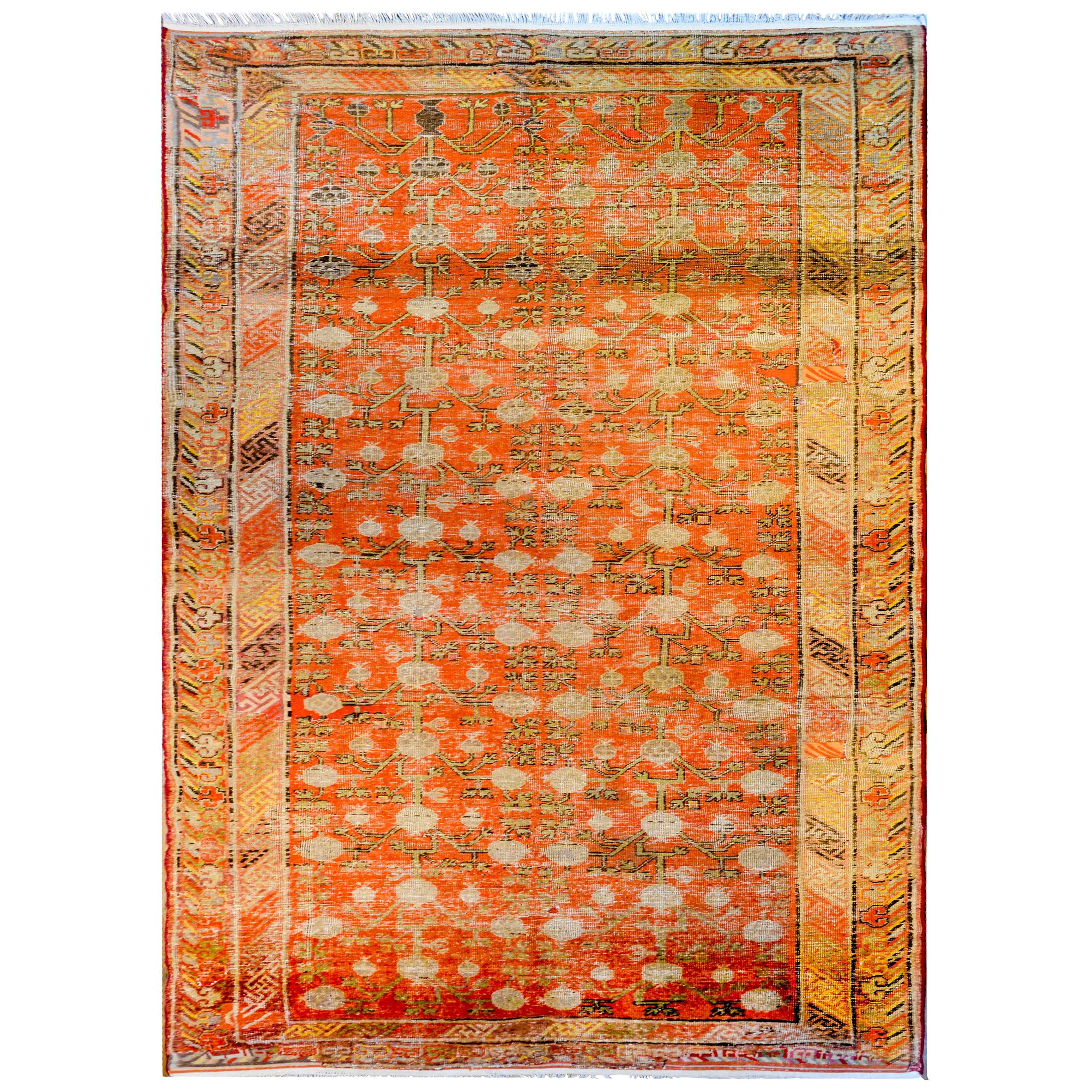 Wunderschöner zentralasiatischer Khotan-Teppich des frühen 20. Jahrhunderts