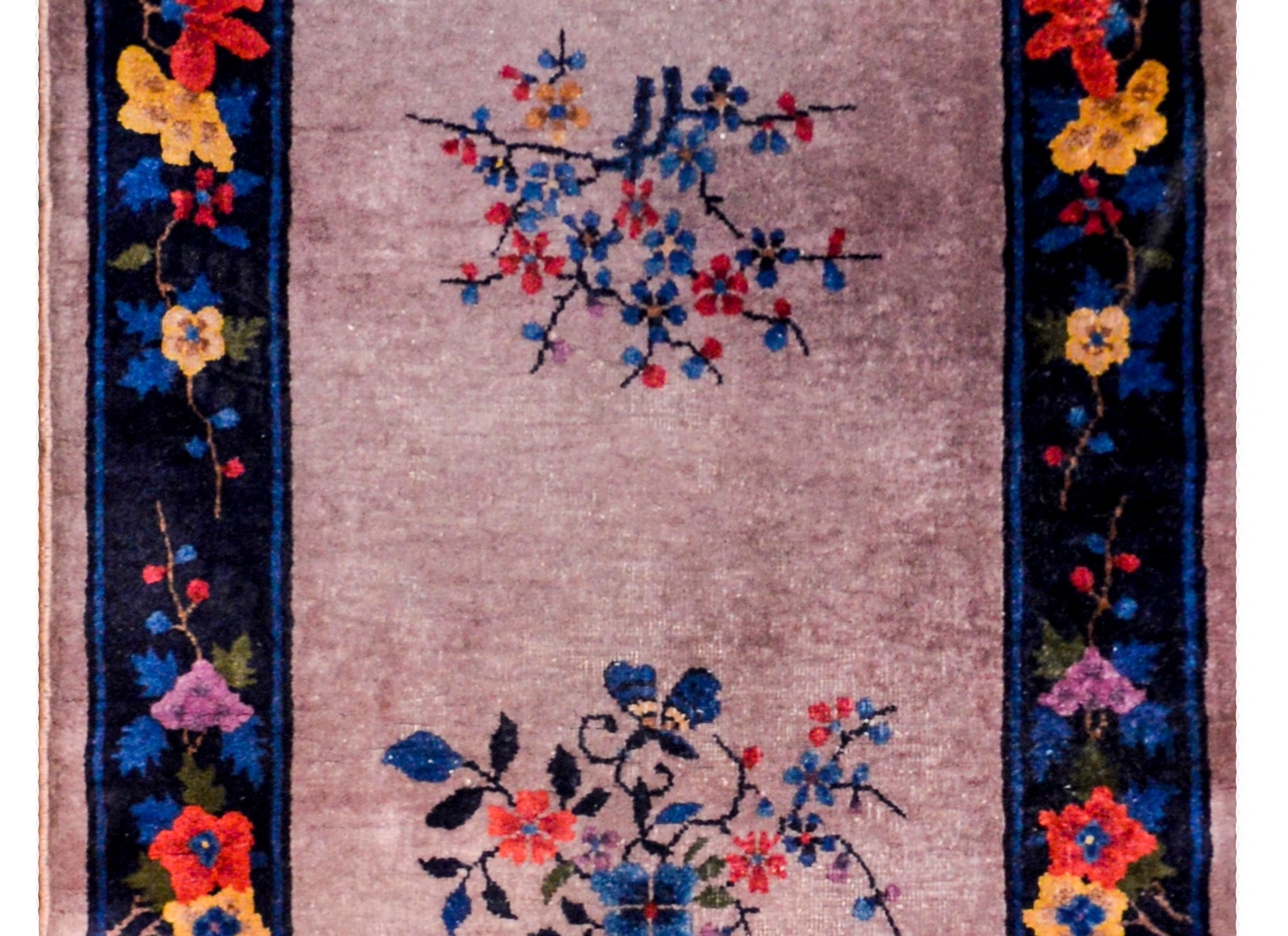 Vegetable Dyed Wonderful Early 20th Century Chinese Art Deco Runner