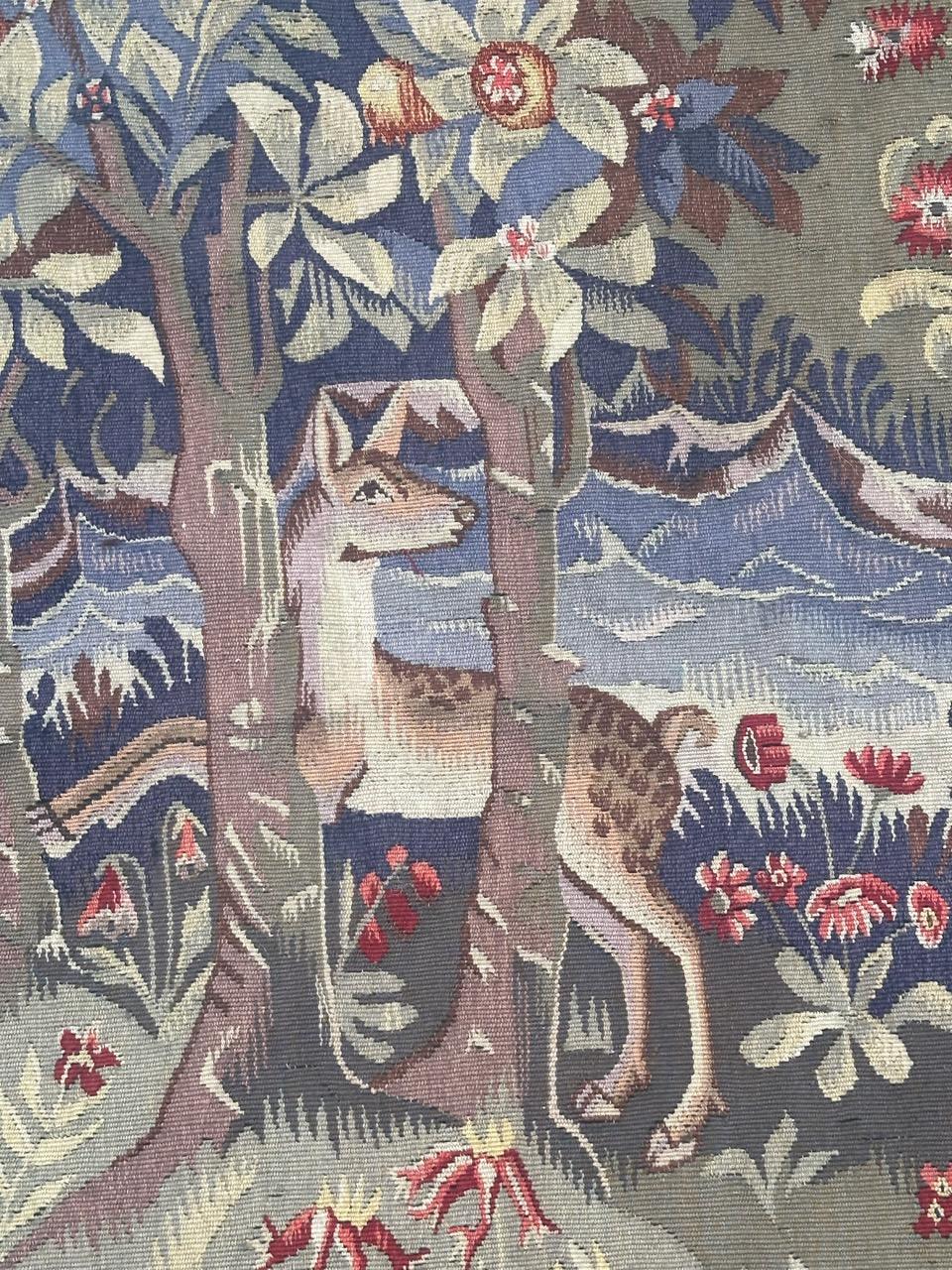 Merveilleuse tapisserie d'Aubusson française du début du 20TH CENTURY DESIGN tapisserie médiévale en vente 3