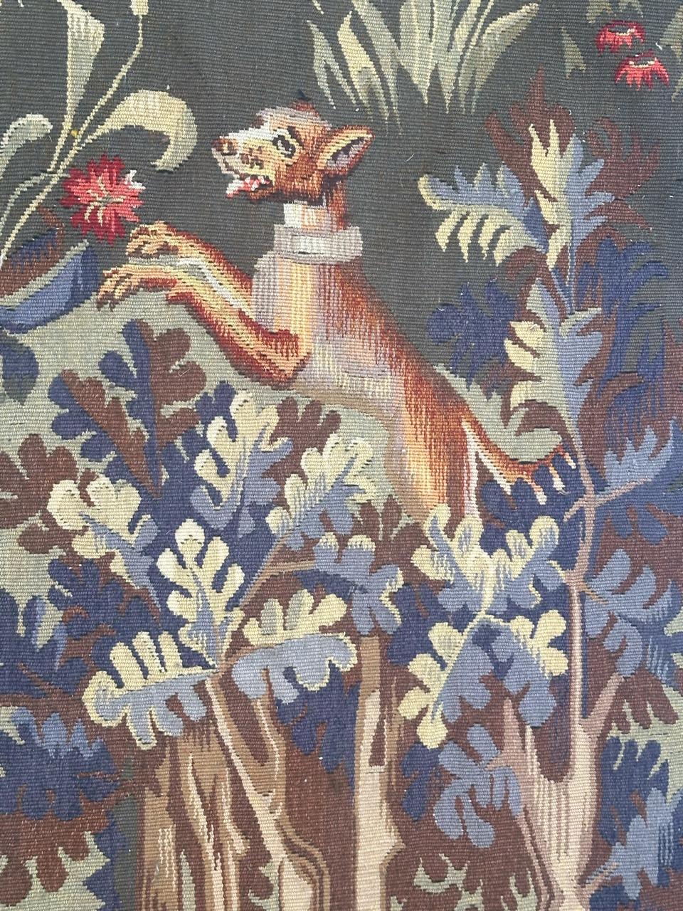 Merveilleuse tapisserie d'Aubusson française du début du 20TH CENTURY DESIGN tapisserie médiévale en vente 5
