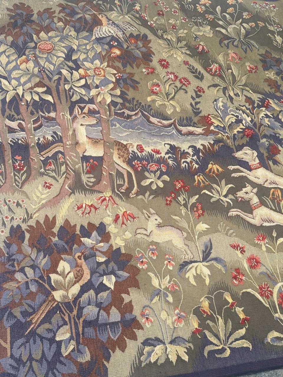 Tissé à la main Merveilleuse tapisserie d'Aubusson française du début du 20TH CENTURY DESIGN tapisserie médiévale en vente