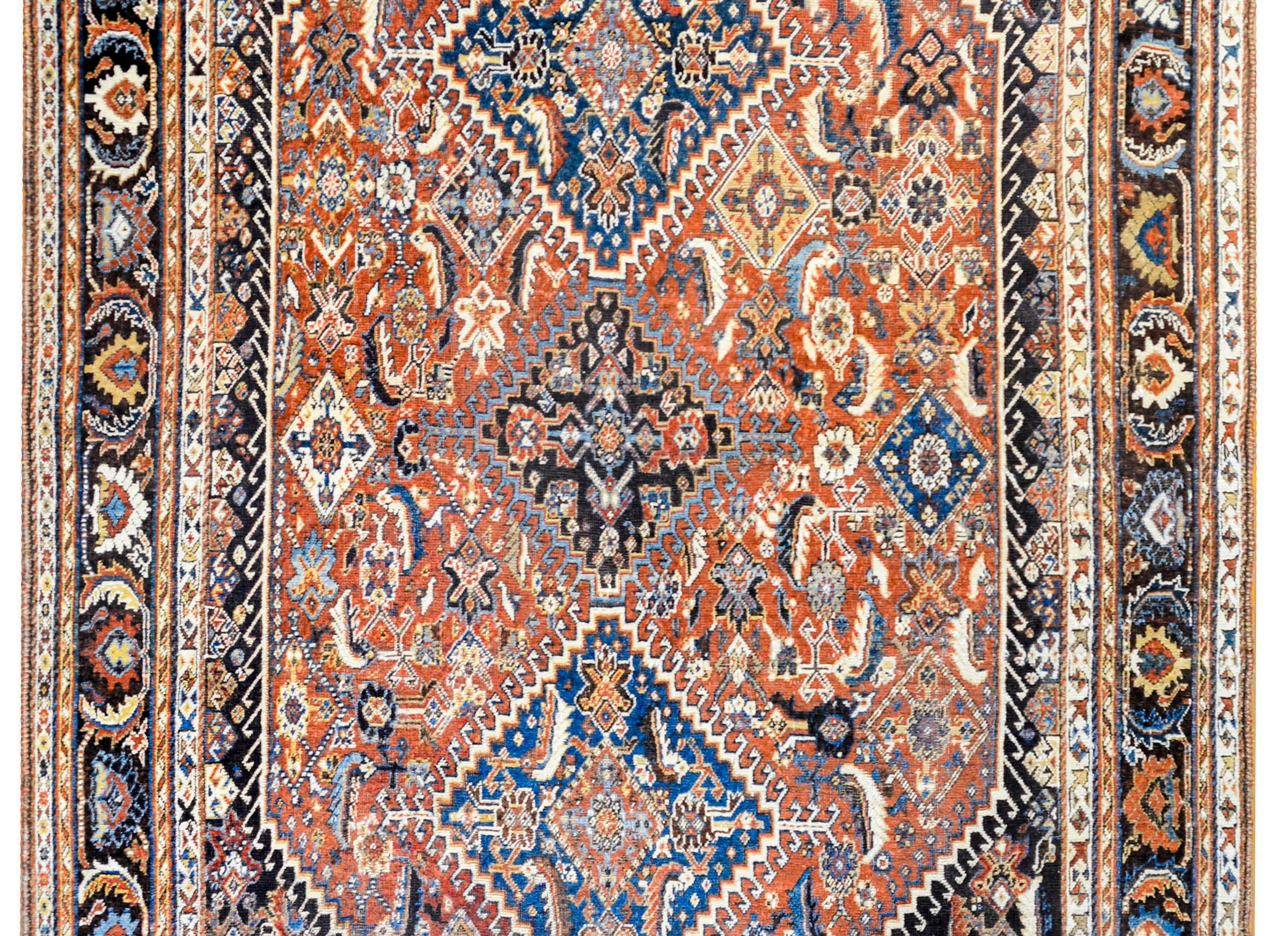 Ghashghaei-Teppich aus dem frühen 20. Jahrhundert, Wunderschön (Stammeskunst) im Angebot