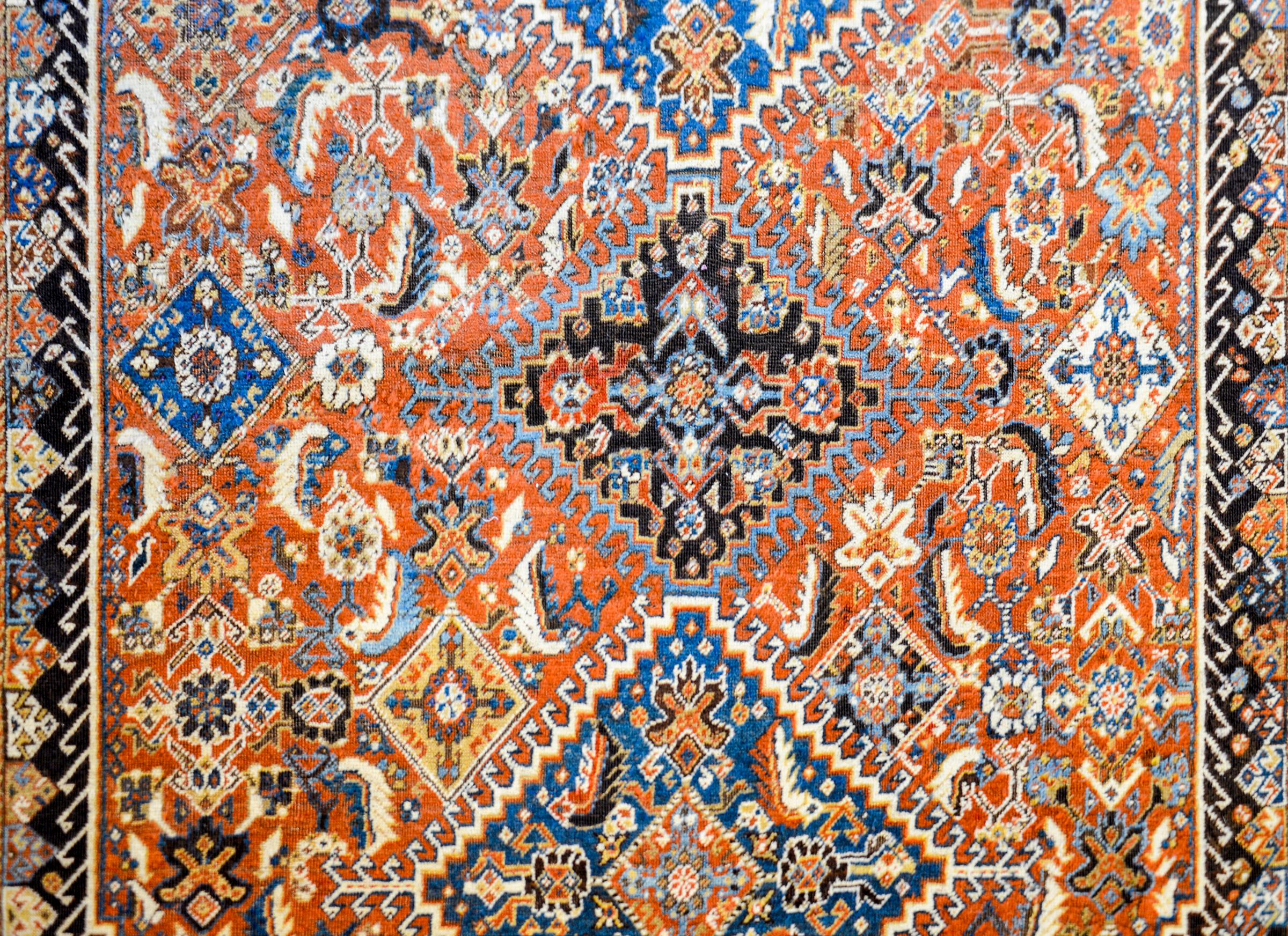 Ghashghaei-Teppich aus dem frühen 20. Jahrhundert, Wunderschön (Pflanzlich gefärbt) im Angebot